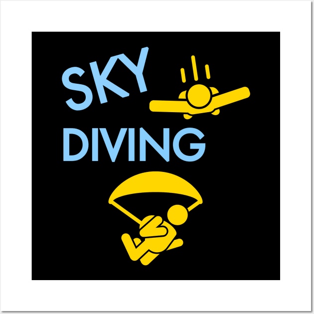 Skydiving Skydive Parachute Parachutist Skydiver Wall Art by Foxxy Merch